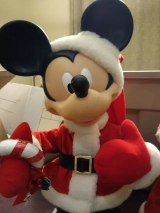 Vintage Disney Santa ' s Best Mickey Minnie Mouse Animated Christmas 3
