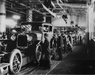 Ford Model A 1929 Dearborn Car Assembly Line In Action 8x10 B&w Glossy Photo