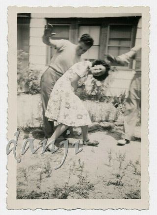 Hand In Frame Tries To Stop Man Spanking Young Lady Old Photo