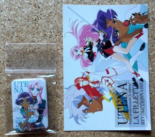 Japan Revolutionary Girl Utena Can Badge & Postcard Set B Shoujo Kakumei Anime