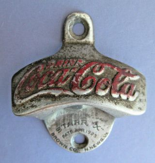 Antique 1925c Coca - Cola Bottle Opener Starr " X " Usa Brown Company