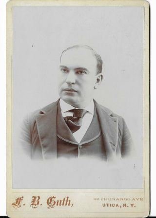 Utica,  York,  Uncle Frank Guth,  Cabinet Portrait Photo,  Antique Circa 1900