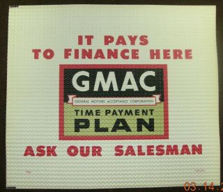 Vintage " Gmac Time Payment Plan " Advertising Disposable Floor Mat