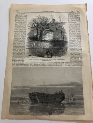 1867 Harpers Print Revolutionary War Prison Ship Hms Jersey Martyrs 101719