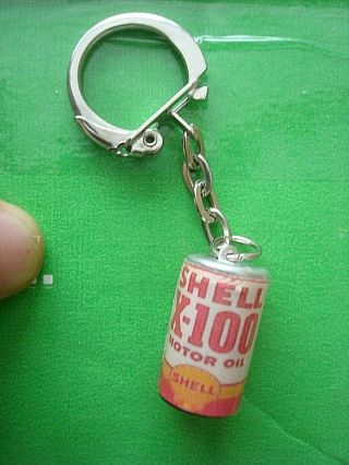 Shell Oil Can Sign Key Ring X100 Oil Can Miniature Very Rare See Now