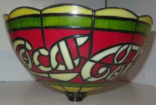 Coke Coca - Cola Plastic Floor Lamp Shade Stained Glass Design 12” Great