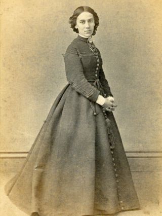 1860s Cdv Young Lady Signed S A Parker By Davies & Baker Of Columbus Ohio