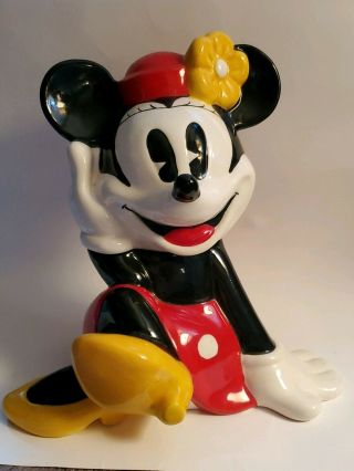 Treasure Craft Cookie Jar Minnie Mouse Vintage Ceramic Walt Disney Collectable
