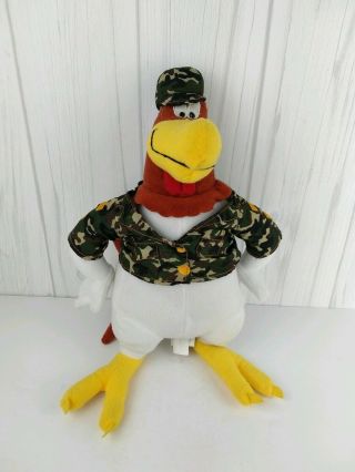 Large Looney Tunes Foghorn Leghorn Rooster 12 " Plush Toy In Military Camouflage
