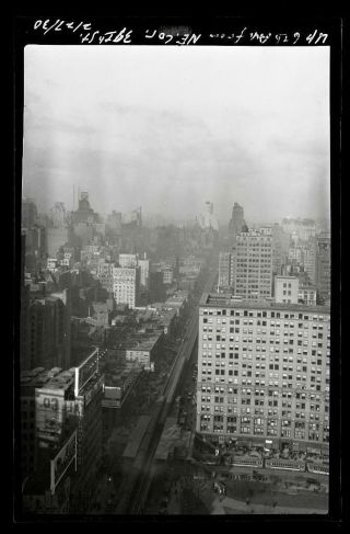 1930 L Railroad 6th Ave 39th St Manhattan Nyc York Old Photo Negative 390b
