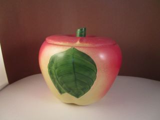 Vintage Hull Blushing Apple Ceramic Grease Holder Small Cookie Jar Canister