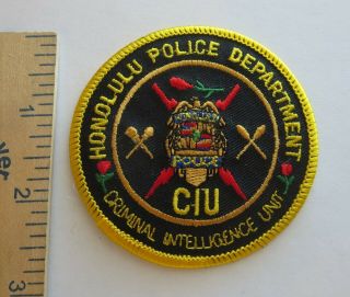 Honolulu Hawaii Police Ciu Unit Patch Criminal Intelligence Vintage