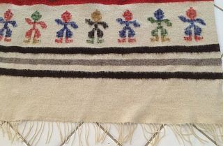 Vintage Hand Woven Guatemalan Wool Blanket / Rug Multicolor 60 