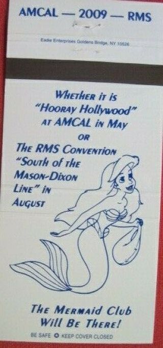 Mermaid 2009 Amcal & Rms The Mermaid Club Will Be There Matchcover