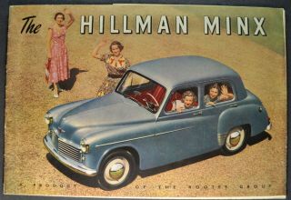 1951 Hillman Minx Brochure Folder Sedan Conv.  Estate Wagon 51