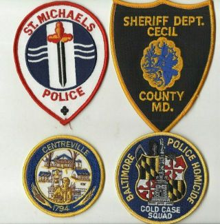 Centreville / Baltimore / Cecil / St.  Michaels (maryland) Police/sheriff Patches