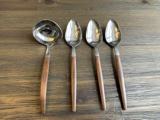 Mid Century Modern Retro Ekco Eterna Canoe Muffin Gravy Ladle & Spoons Japan