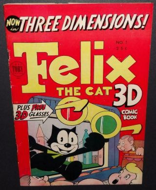 Felix The Cat 3 - D 1 1953 Toby; 7.  0; One - Shot; 3 Full - Length Stories; W/ Glasses