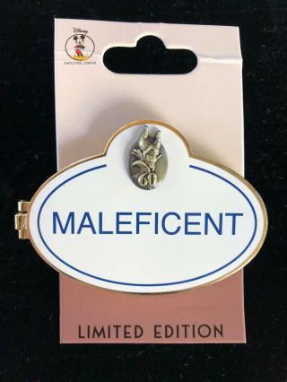 Disney Employee Center Dec Maleficent 60th Anniversary Name Badge Tag Pin Le 250