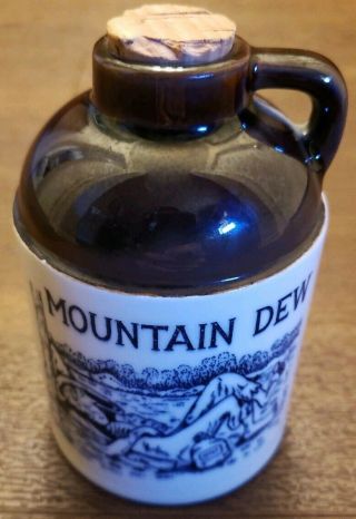 Vintage Mountain Dew Moonshine Hillbilly Ceramic Cork Jug - Made In Japan
