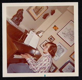 Vintage Photograph Young Boy Playing The Piano - Musical Intrument