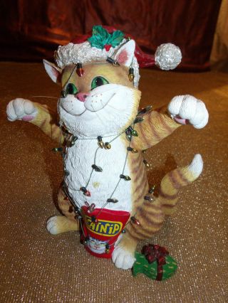 Danbury " Cat - Astrophe " By Gary Patterson Large Christmas Figurine 2007