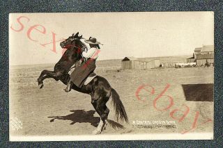 A Central Oregon Rider / Cowgirl - Circa 1910 Rppc Photo Grade 5