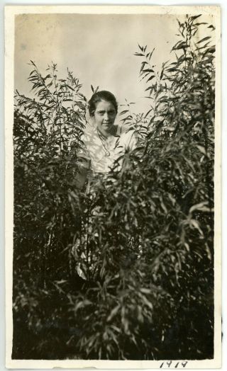 1918 Photo Ia Iowa Sac City Teen Girl Ethel Hawks White In Tall Grass