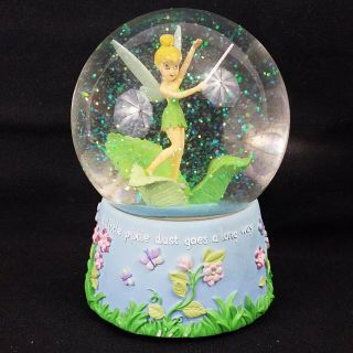 Enesco Disney Peter Pan Tink Tinkerbell Pixie Dust Musical Snowglobe,  Fur Elise