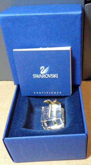Swarovski Crystal Memories Present Box With Gold Tone Bow 191603