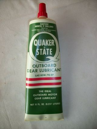 Vintage Rare Quaker State Outboard Motor Grease Gear Oil Lubricate Old Stock