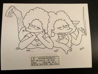 The Simpsons Hand Drawn Inked Model Sheet Production Art.