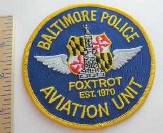 Baltimore Maryland Police Foxtrot Aviation Unit Patch Vintage