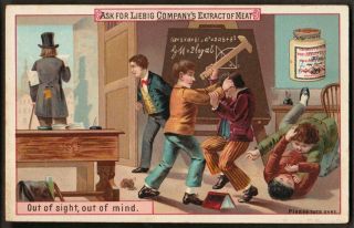 Liebig S - 321 " Proverbs Ii - Out Of Sight.  " Vintage Trade Card 1891 English