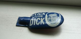 Vintage 1960 ' s Click with Dick Richard Nixon Political Campaign Tin Clicker 2