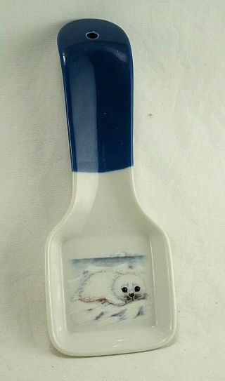 Vintage Otagiri Spoon Rest White Harp Seal Pup 2