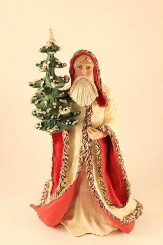 Vtg 1983 Duncan Royale History Of Santa 12 " Kris Kringle W/ Xmas Tree Sculpture