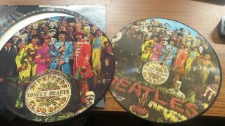 2 The Beatles Sgt Peppers Lonely Hearts Club Band Lp Picture Disc 1978&le