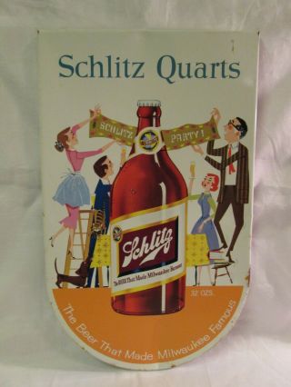 Vintage 1958 Tin Schlitz Quarts Beer Advertising Sign