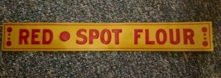 Orig Red Spot Flour Tin Advertising Sign American Art Wrks Coshocton Oh Pre - Wwii