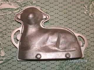 Vtg Lamb Mold Heavy Cast Aluminum Metal Two Part Christmas Chocolate Candy Cake
