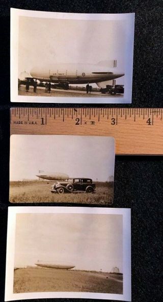 3 Photographs Of U.  S.  Navy Blimp Airship – Dated July 1932