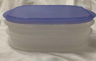Tupperware 2576 Sheer 4 Piece Fridge Stackable Cheese Deli Containers