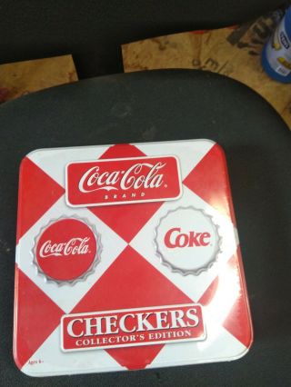 2003 Coca - Cola Collectors Edition Checkers Set Hand Painted Bottle Caps