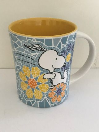 Peanuts Gibson Snoopy Soaring High Ceramic Mug Blue Yellow