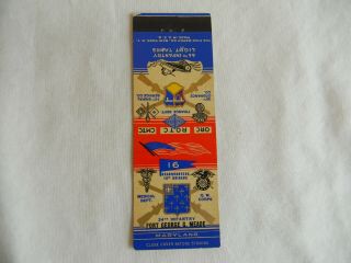 Fort George G.  Meade Maryland U.  S.  Army 34th & 66th Infantry 16th Bde Matchbook