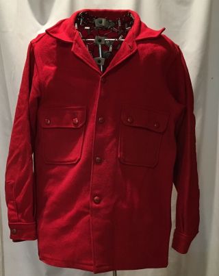 Vintage Red Wool Button Jacket Boy Scouts Of America Flap Pockets Medium