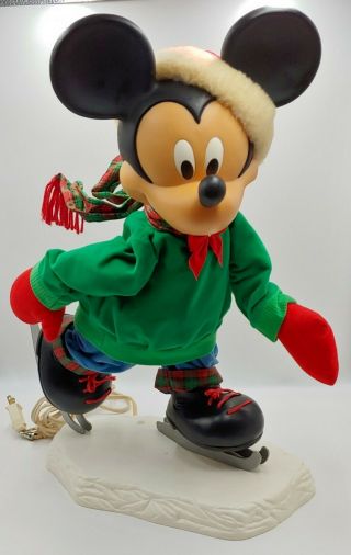 Vtg 1997 Holiday Animated Ice Skating Mickey Mouse ©disney Santas Best®
