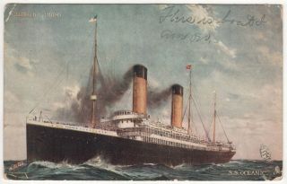 White Star Line Pc Postcard Rms Oceanic Ss Cruise Ship Ocean Liner Celebrated