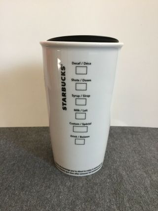 Starbucks 12oz White Ceramic Travel Tumbler Mug & Lid To Go Cup Mermaid Logo 2